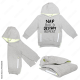 Nap Build Destroy Repeat Kids Hoodie