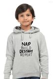 Nap Build Destroy Repeat Kids Hoodie